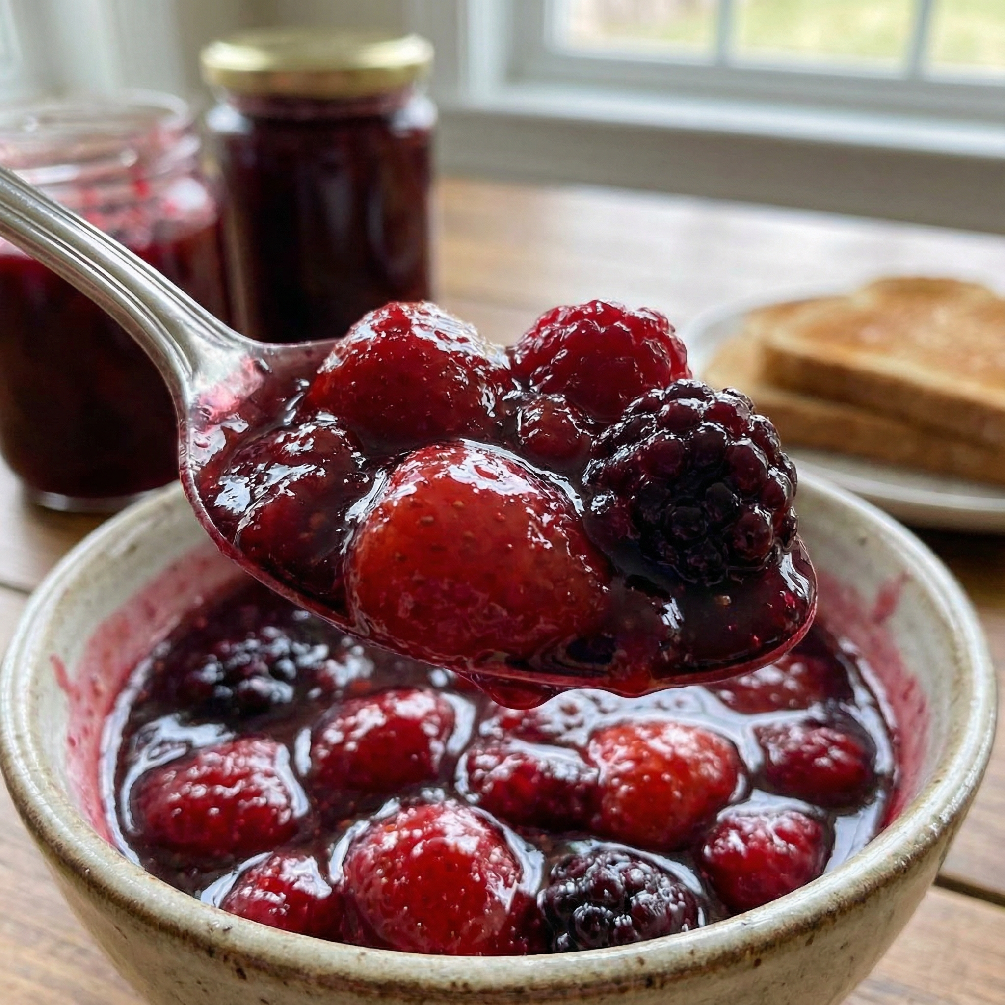 Rich fruit jam texture